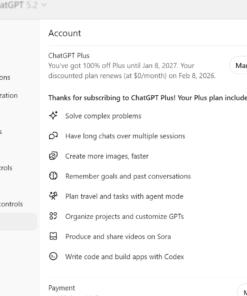 Chat GPT Plus 1 year subscription